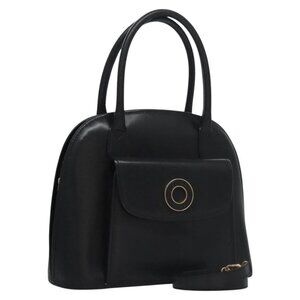 CELINE Hand Bag Leather 2way Black Auth 114324V